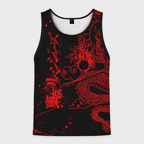 Мужская майка без рукавов ТОКИЙСКИЕ МСТИТЕЛИ КРАСНЫЙ ДРАКОН / 3D-Черный – фото 1