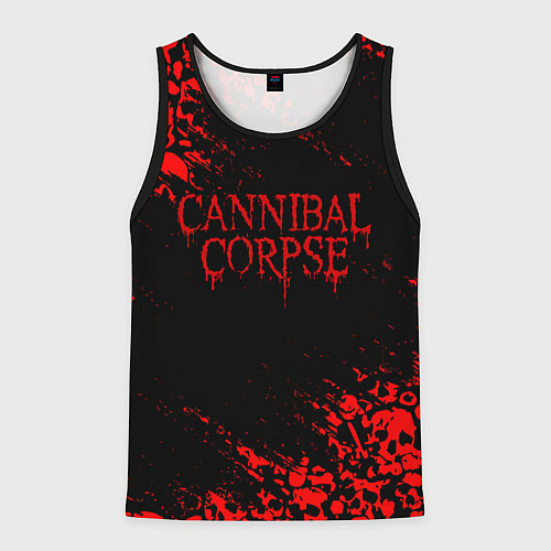 Мужская майка без рукавов CANNIBAL CORPSE КРАСНЫЕ ЧЕРЕПА / 3D-Черный – фото 1