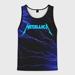 Мужская майка без рукавов METALLICA BLUE FLASH МЕТАЛЛИКА СИНИЕ МОЛНИИ