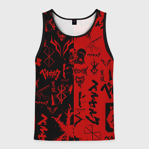 Мужская майка без рукавов BERSERK BLACK RED БЕРСЕРК ПАТТЕРН / 3D-Черный – фото 1