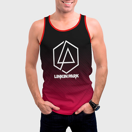 Мужская майка без рукавов LINKIN PARK LOGO CARBON / 3D-Красный – фото 3