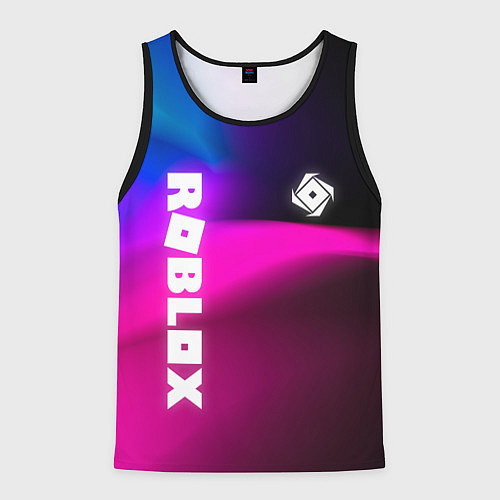 Мужская майка без рукавов Роблокс лого х эмблема / 3D-Черный – фото 1