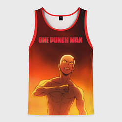 Майка-безрукавка мужская Сайтама в огне One Punch-Man, цвет: 3D-красный