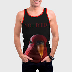 Майка-безрукавка мужская Красный попугай Red parrot, цвет: 3D-красный — фото 2