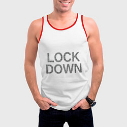 Майка-безрукавка мужская QR Lockdown англ, цвет: 3D-красный — фото 2