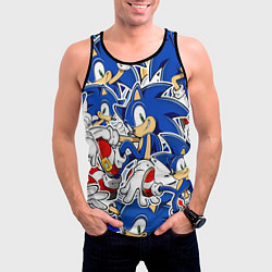 Майка-безрукавка мужская SONIC ПАТТЕРН СОНИК, цвет: 3D-черный — фото 2
