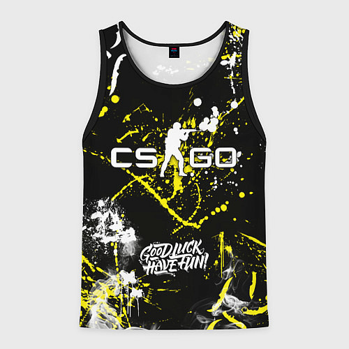 Мужская майка без рукавов CS:GO Брызги красок / 3D-Черный – фото 1