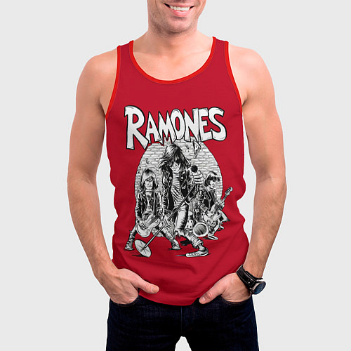 Мужская майка без рукавов BW Ramones / 3D-Красный – фото 3