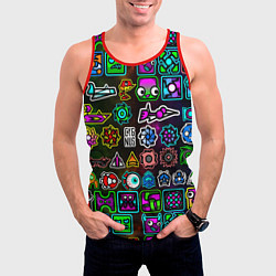 Майка-безрукавка мужская Geometry Dash: Heroes, цвет: 3D-красный — фото 2