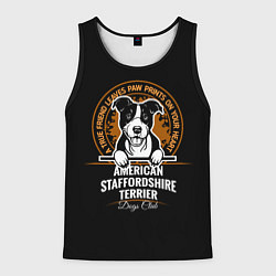 Майка-безрукавка мужская Американский Стаффордширский Терьер, цвет: 3D-черный