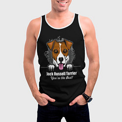 Майка-безрукавка мужская Джек-Рассел-Терьер Jack Russell Terrier, цвет: 3D-белый — фото 2
