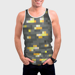 Майка-безрукавка мужская Золотая руда - Minecraft, цвет: 3D-белый — фото 2