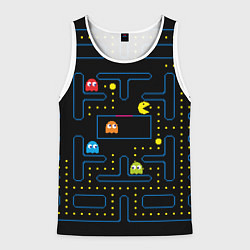 Майка-безрукавка мужская Пиксельный Пакман, цвет: 3D-белый