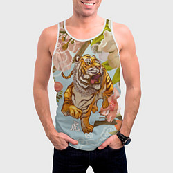 Майка-безрукавка мужская Китайский тигр Символ 2022 года, цвет: 3D-белый — фото 2