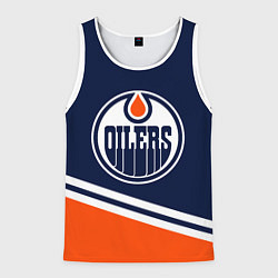 Майка-безрукавка мужская Edmonton Oilers Эдмонтон Ойлерз, цвет: 3D-белый