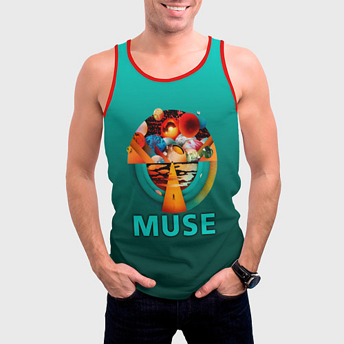 Мужская майка без рукавов The Resistance - Muse / 3D-Красный – фото 3
