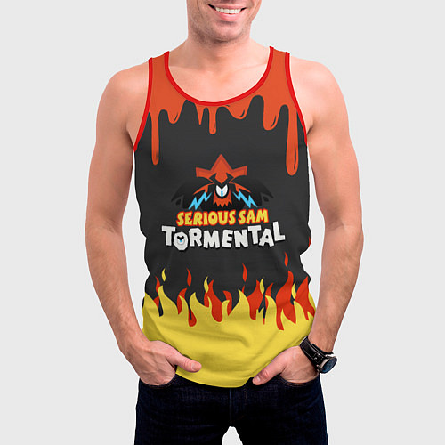Мужская майка без рукавов Serious Sam Tormental 2D / 3D-Красный – фото 3