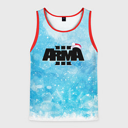 Майка-безрукавка мужская ARMA 3 НОВОГОДНЯЯ, цвет: 3D-красный