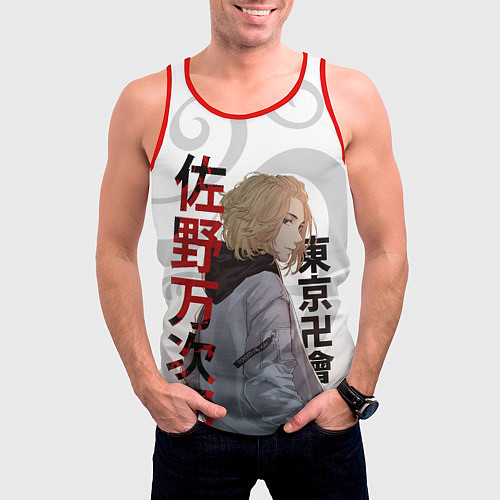 Мужская майка без рукавов TOKYO REVENGERS MICKEY МАЙКИ ДРАКЕН ТАТУ / 3D-Красный – фото 3