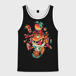 Майка-безрукавка мужская CRASH BANDICOOT ЛИС, цвет: 3D-белый