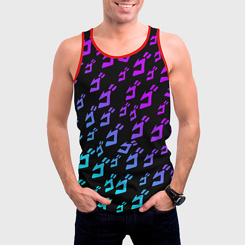 Мужская майка без рукавов JOJOS BIZARRE ADVENTURE NEON PATTERN НЕОН УЗОР / 3D-Красный – фото 3