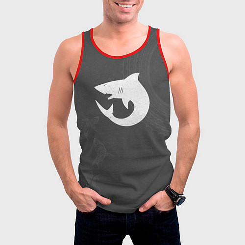 Мужская майка без рукавов Кархародоны цвет ордена / 3D-Красный – фото 3