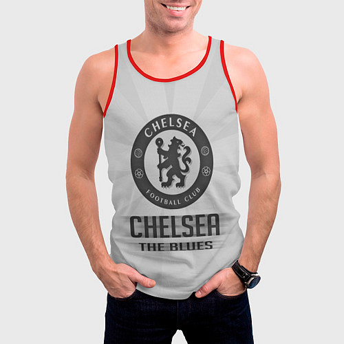 Мужская майка без рукавов Chelsea FC Graphite Theme / 3D-Красный – фото 3