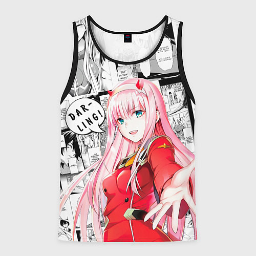 Мужская майка без рукавов Zero Two Зеро ту на манге фрейм / 3D-Черный – фото 1