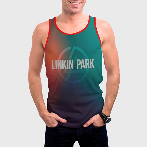 Мужская майка без рукавов Studio Collection - Linkin Park / 3D-Красный – фото 3