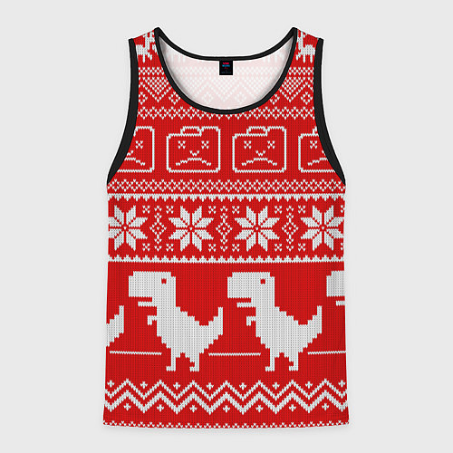 Мужская майка без рукавов Вязаный принт / 3D-Черный – фото 1