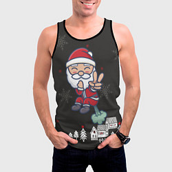 Майка-безрукавка мужская Плохой Санта 2022 Bad Santa, цвет: 3D-черный — фото 2