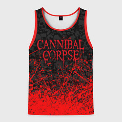 Майка-безрукавка мужская CANNIBAL CORPSE, БРЫЗГИ КРАСОК ЧЕРЕПА, цвет: 3D-красный