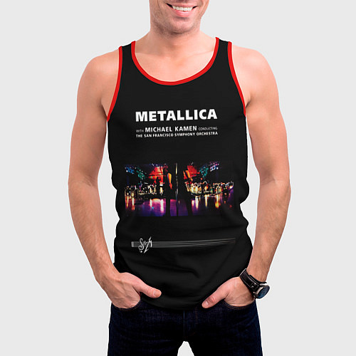 Мужская майка без рукавов Metallica S и M / 3D-Красный – фото 3