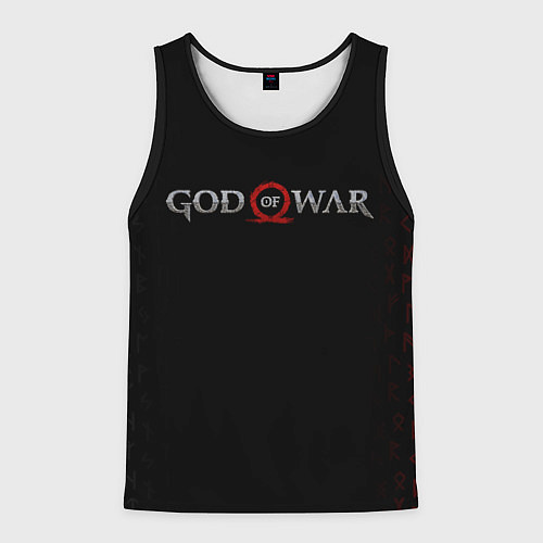 Мужская майка без рукавов GOD OF WAR LOGO, РУНЫ / 3D-Черный – фото 1