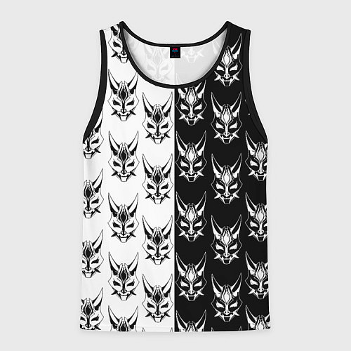 Мужская майка без рукавов GENSHIN IMPACT XIAO MASK ГЕНШИН ИМПАКТ СЯО МАСКА / 3D-Черный – фото 1