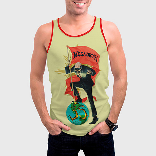 Мужская майка без рукавов Megadeth world / 3D-Красный – фото 3