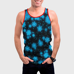 Майка-безрукавка мужская НОВОГОДНИЕ НЕОНОВЫЕ СНЕЖИНКИ 2022 НОВЫЙ ГОД, цвет: 3D-красный — фото 2