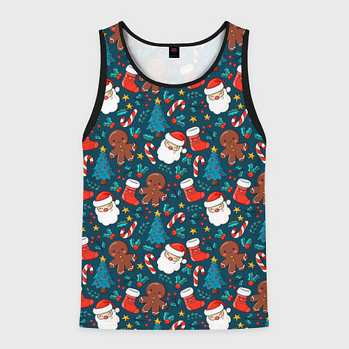 Мужская майка без рукавов ПОКРЫТО НОВЫМ ГОДОМ! / 3D-Черный – фото 1