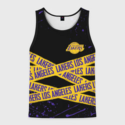 Майка-безрукавка мужская LAKERS LOGO БРЫЗГИ КРАСОК, цвет: 3D-черный