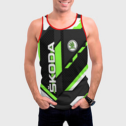 Майка-безрукавка мужская ШКОДА ГЕОМЕТРИЯ ЛИНИИ SKODA GEOMETRY SPORT, цвет: 3D-красный — фото 2