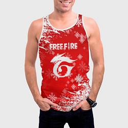 Майка-безрукавка мужская Free Fire - Новогодний, цвет: 3D-белый — фото 2