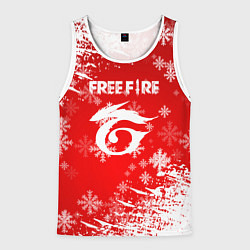 Майка-безрукавка мужская Free Fire - Новогодний, цвет: 3D-белый