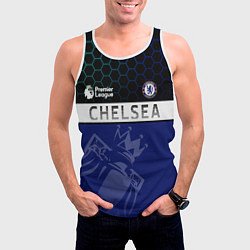 Майка-безрукавка мужская FC Chelsea London ФК Челси Лонон, цвет: 3D-белый — фото 2