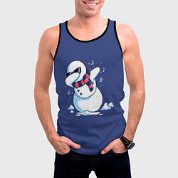 Майка-безрукавка мужская Dab Snowman in a scarf, цвет: 3D-черный — фото 2