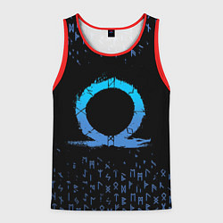 Майка-безрукавка мужская БОГ ВОЙНЫ СИМВОЛ КРАТОСА, РУНЫ GOD OF WAR, цвет: 3D-красный