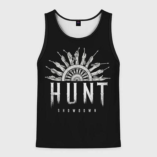 Мужская майка без рукавов Колесо охоты / 3D-Черный – фото 1