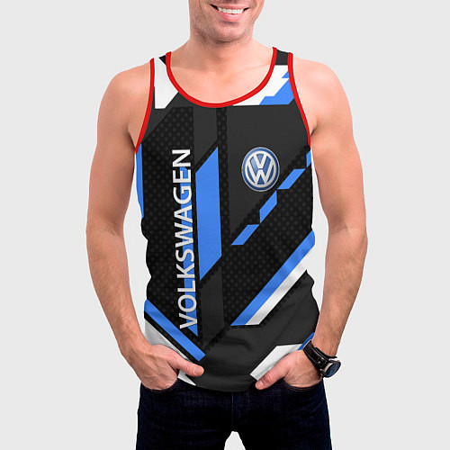 Мужская майка без рукавов VOLKSWAGEN GEOMETRY SPORT / 3D-Красный – фото 3