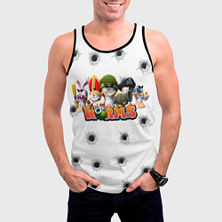 Майка-безрукавка мужская Wormsчервяки, цвет: 3D-черный — фото 2