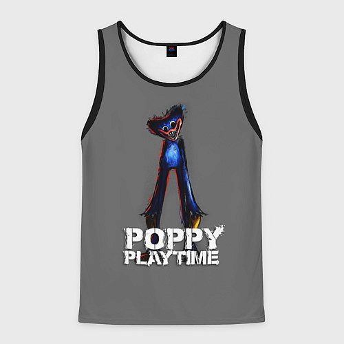 Мужская майка без рукавов HUGGY WUGGY POPPY PLAYTIME / 3D-Черный – фото 1