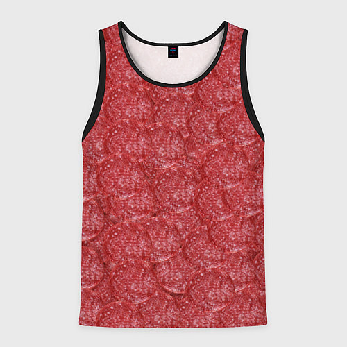 Мужская майка без рукавов Деловая Колбаса Салями / 3D-Черный – фото 1